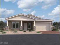 Charming single-story home featuring a neutral color scheme, a two-car garage, and tidy desert landscaping at 22701 E Saddle Way, Queen Creek, AZ 85142