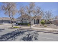 Charming single-story home featuring desert landscaping, neutral tones, and a welcoming entrance at 21359 E Camacho Rd, Queen Creek, AZ 85142