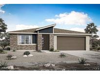 Charming single-story home with modern design, two-car garage, and low maintenance landscaping at 17295 W Via Dona Rd, Surprise, AZ 85387