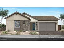 Charming single-story home with stone accents, a two-car garage and neutral color palette at 1892 E Empeltre Rd, San Tan Valley, AZ 85140