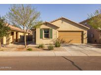 Lovely, single-story home with a charming entrance and an attached two-car garage at 40802 W Portis Dr, Maricopa, AZ 85138