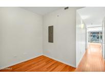 Bright bedroom with hardwood floors and a modern aesthetic at 7137 E Rancho Vista Dr # 6009, Scottsdale, AZ 85251