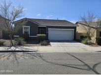 Inviting single-story home with a well-maintained yard, two car garage and desert landscaping at 36905 W Mattino Ln, Maricopa, AZ 85138