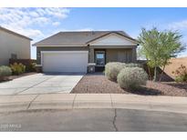 Charming single-story home with a well-manicured front yard and an attached two-car garage at 2355 E Rosario Mission Dr, Casa Grande, AZ 85194