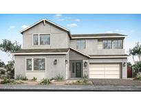 Charming two-story home with a two-car garage, desert landscaping and covered front entryway at 2494 E Tepenade Dr, San Tan Valley, AZ 85140
