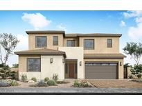 Stunning two-story home with desert landscaping, a large garage, and a neutral-toned exterior at 1923 E Empeltre Rd, San Tan Valley, AZ 85140