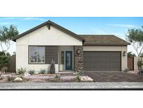New single-story home featuring stone accents, a two-car garage, and inviting curb appeal at 2299 E Foremaster Rd, San Tan Valley, AZ 85140