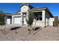 Charming single-story home featuring a two-car garage, stone accents, and desert landscaping at 5009 S 106Th Ave, Tolleson, AZ 85353