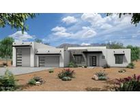 Modern single-story home with clean lines, desert landscaping, and mountain views at 3015 W Irvine Rd, Phoenix, AZ 85086