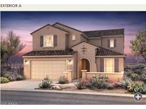 Charming two-story stucco home featuring a tiled roof and desert landscaping for relaxed outdoor living at 17633 W Palo Verde Dr, Litchfield Park, AZ 85340