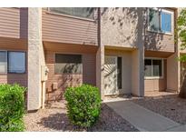 Inviting home exterior featuring a secure entry door, well-maintained landscaping, and a tidy walkway at 705 W 13Th St, Tempe, AZ 85281