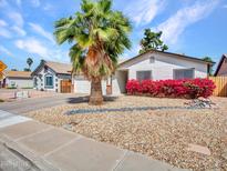 Charming single-story home with a well-maintained front yard and beautiful desert landscaping at 108 W Ivyglen St, Mesa, AZ 85201