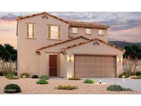 Inviting two-story home with a neutral color palette, tile roof, and low-maintenance desert landscaping at 2672 E Bluff Spring Ave, Apache Junction, AZ 85119