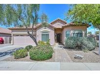 Charming single-story home with a landscaped front yard, beautiful bushes and mature tree at 4306 W Summerside Rd, Laveen, AZ 85339