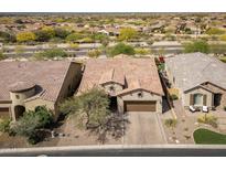 Aerial view of the lovely community showcasing tiled roofs and desert landscaping at 1816 N Bernard Cir, Mesa, AZ 85207
