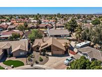Expansive aerial view of the home showing the neighborhood and well-maintained landscaping at 421 E Terrace Ave, Gilbert, AZ 85234