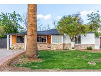 Charming single-story home with a well-maintained lawn, rock accents, and mature palm trees at 4333 N 15Th Dr, Phoenix, AZ 85015