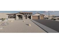 Stunning desert home boasts stone accents, two-car garage and impeccable drought resistant landscaping at 12053 W Palo Brea Ln, Peoria, AZ 85383
