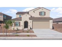 Charming two-story home featuring a tile roof, neutral stucco, and a two-car garage at 4113 S 176Th Dr, Goodyear, AZ 85338