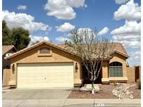 Charming single-story home featuring a well-manicured yard and a two-car garage at 1314 W Kingbird Dr, Chandler, AZ 85286