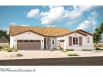 Charming single-story home featuring a tile roof, neutral stucco, and a spacious two-car garage in a sunny setting at 20255 W Monterey Way, Buckeye, AZ 85396