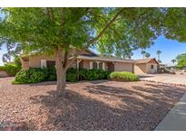 Well-maintained home featuring desert landscaping and mature shade tree in the front yard at 3526 N 85Th St, Scottsdale, AZ 85251