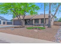 Charming single-story home with desert landscaping and mature trees in a quiet neighborhood at 16421 N 65Th Pl, Scottsdale, AZ 85254