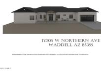 Charming home with a neutral palette, welcoming front porch, and a two-car garage at 17205 W Northern Ave, Waddell, AZ 85355
