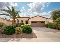 Charming single-story home featuring a well-maintained desert landscape and a two-car garage at 29624 N 128Th Ln, Peoria, AZ 85383
