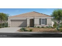 Charming single-story home featuring a two-car garage and desert landscaping at 24659 W Wayland Dr, Buckeye, AZ 85326
