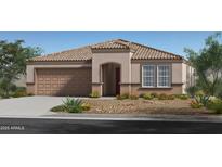 Charming single-story home with a two-car garage, desert landscaping, and a tile roof at 24661 W Jessica Ln, Buckeye, AZ 85326