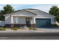 Charming single-story home featuring stone accents and a covered porch at 16077 W Remuda Dr, Surprise, AZ 85387