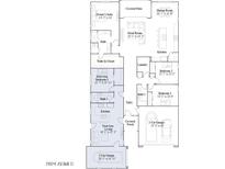 Detailed floor plan showcasing the layout of this modern home's living spaces and bedrooms at 886 W Peralta Pass, Apache Junction, AZ 85120