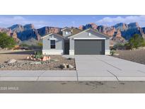 Charming single-Gathering home with desert landscaping, mountain view, and two car garage at 46431 W Lander Ln, Maricopa, AZ 85139
