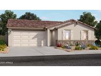 Beautiful single-story home with a two-car garage and stone accents at 8954 W Albeniz Pl, Tolleson, AZ 85353