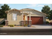 Charming single-Gathering home featuring a covered entry, two-car garage, and low maintenance landscaping at 37084 W Prado St, Maricopa, AZ 85138