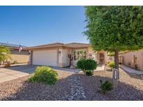 Charming home featuring a landscaped front yard, desert accents, and a spacious two-car garage at 6397 S Pinaleno Pl, Chandler, AZ 85249