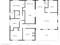 Detailed floor plan layout showcasing the home's multiple bedrooms, bathrooms, living spaces, and porch at 6714 N 26Th Dr, Phoenix, AZ 85017