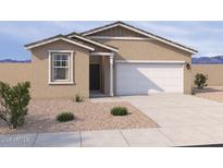 Charming single-story home with a two-car garage and low maintenance desert landscaping at 18268 W La Senda Dr, Surprise, AZ 85387