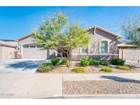 Charming single-story home with well-maintained landscaping and a two-car garage in a well-manicured neighborhood at 17054 W Saguaro Park Ln, Surprise, AZ 85387