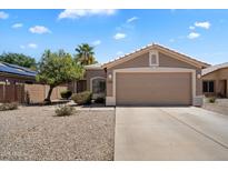 Charming single-story home with a well-maintained front yard and two-car garage at 20501 N 93Rd Ave, Peoria, AZ 85382