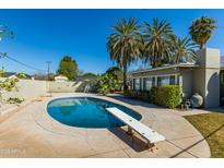 Refreshing in-ground pool with diving board and palm trees, perfect for outdoor relaxation and entertainment at 2544 E Elm St, Phoenix, AZ 85016