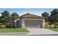 Charming single-Gathering home featuring a tile roof, desert landscaping, and attached two-car garage at 25041 N 174Th Ln, Surprise, AZ 85387