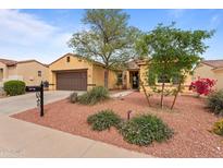 Inviting single-Gathering home featuring a well-maintained yard and a convenient two-car garage at 22815 N Arrellaga Dr, Sun City West, AZ 85375