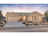 Charming one-story home featuring a neutral color palette, arched windows and desert landscaping at 26160 S 225Th Way, Queen Creek, AZ 85142