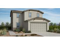 Charming two-story home featuring a neutral color palette, multi-car garage and well manicured front yard at 25148 N 167Th Ave, Surprise, AZ 85387