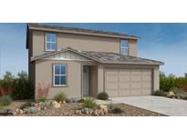Charming two-story home with a neutral color palette and a well-manicured, low maintenance desert landscape at 25168 N 167Th Ave, Surprise, AZ 85387