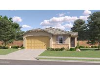 Charming single-story home featuring a stone-accented facade and a two-car garage at 36525 W Maddaloni Ave, Maricopa, AZ 85138