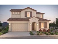 Charming two-story home with a two-car garage and desert landscaping at 21262 E Cattle Dr, Queen Creek, AZ 85142