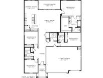 Detailed floor plan showcasing the layout of the home, including dimensions and room placements at 5865 E Axle Ln, San Tan Valley, AZ 85140